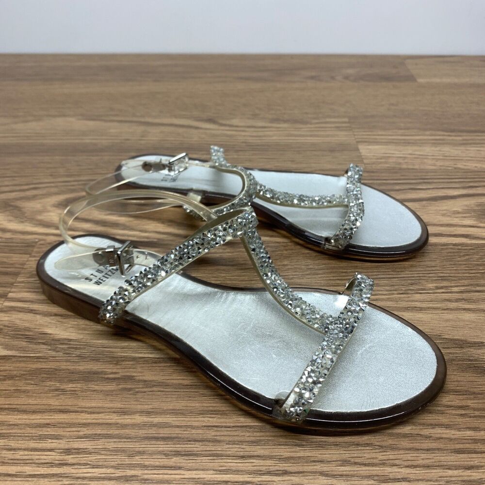 Stuart Weitzman Glitter Jelly Sandals Shoes‎ Size US 37 US 6